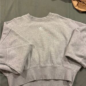 Adidas Women's Heather Gray Crew Neck Sweater